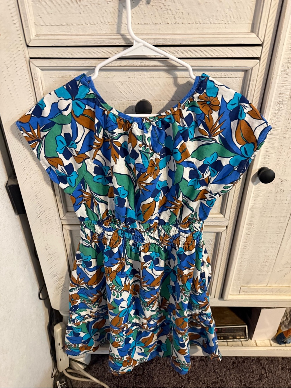 C&C California Blue, Teal & Brown Floral Midi Dress